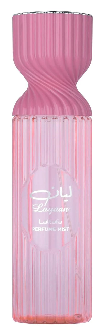 Lattafa Layaan Perfume Mist 250ml – Floral Body Spray with Delicate Rose Petals, Soft Musk & Fresh Accords for a Light, Romantic, Everyday Scent