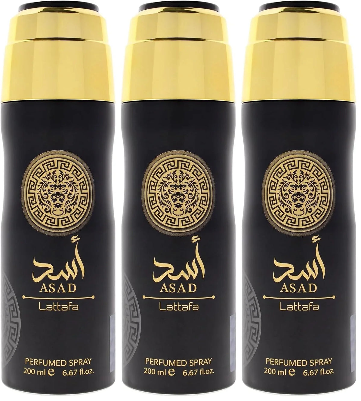 Lattafa Asad for Men - 6.67 oz Body Spray (Pack of 3)