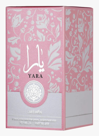Lattafa Yara – Floral, Gourmand, Fruity, Musky – Pure Concentrated Perfume Oil Long-Lasting Fragrance for Women, 0.67 Ounce / 20 ml