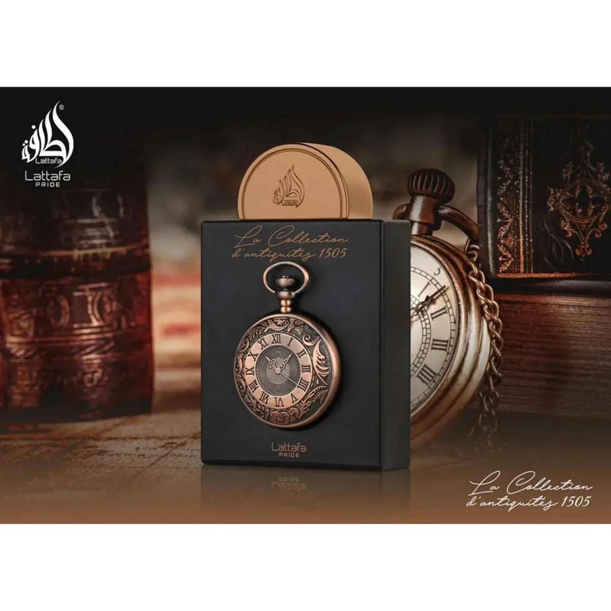 Lattafa Pride La Collection D'antiquites 1505 (Watch) Eau de Parfum Spray for Unisex, 3.4 Ounce
