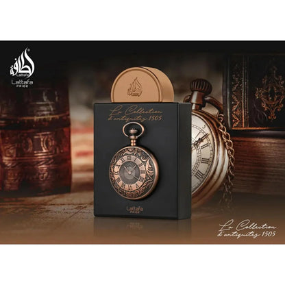 Lattafa Pride La Collection D'antiquites 1505 (Watch) Eau de Parfum Spray for Unisex, 3.4 Ounce