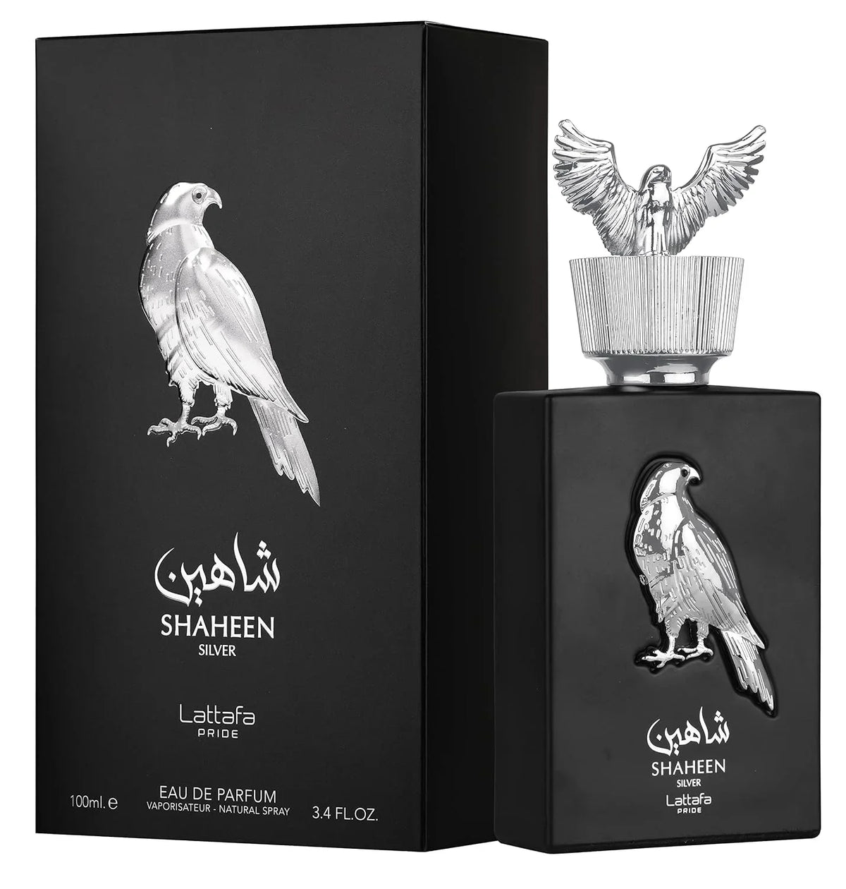 Lattafa Perfumes Shaheen Silver for Unisex Eau de Parfum Spray, 3.4 Ounce
