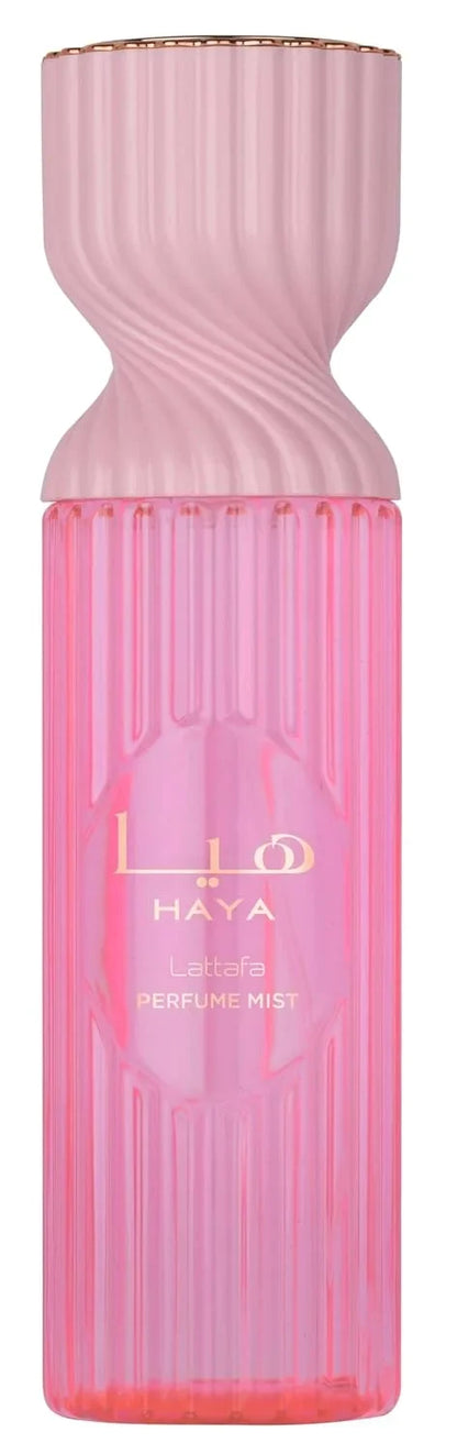 Lattafa Haya Perfume Mist 250ml – Body Spray with Pink Champagne, Pink Berries, Blood Orange, Gardenia, Vanilla Orchid, Praline, Amber & Sandalwood
