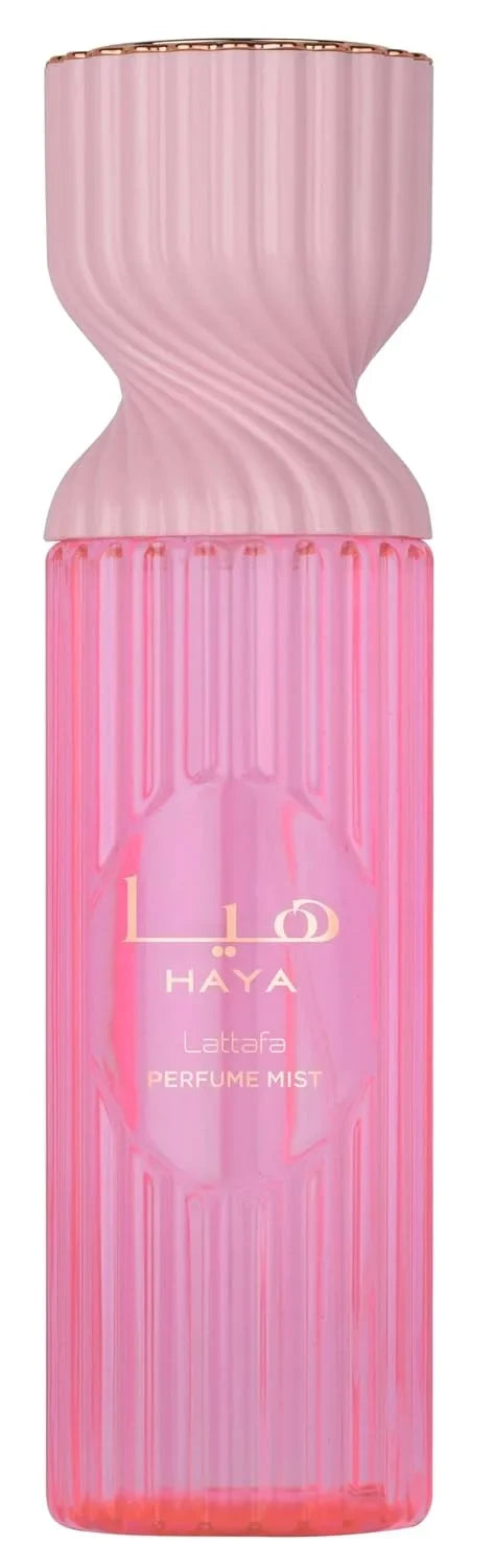Lattafa Haya Perfume Mist 250ml – Body Spray with Pink Champagne, Pink Berries, Blood Orange, Gardenia, Vanilla Orchid, Praline, Amber & Sandalwood