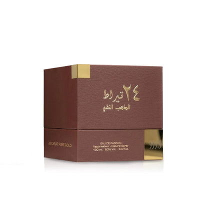 Lattafa 24 Carat Pure Gold Eau De Parfum Spray for Unisex 3.4 Ounce