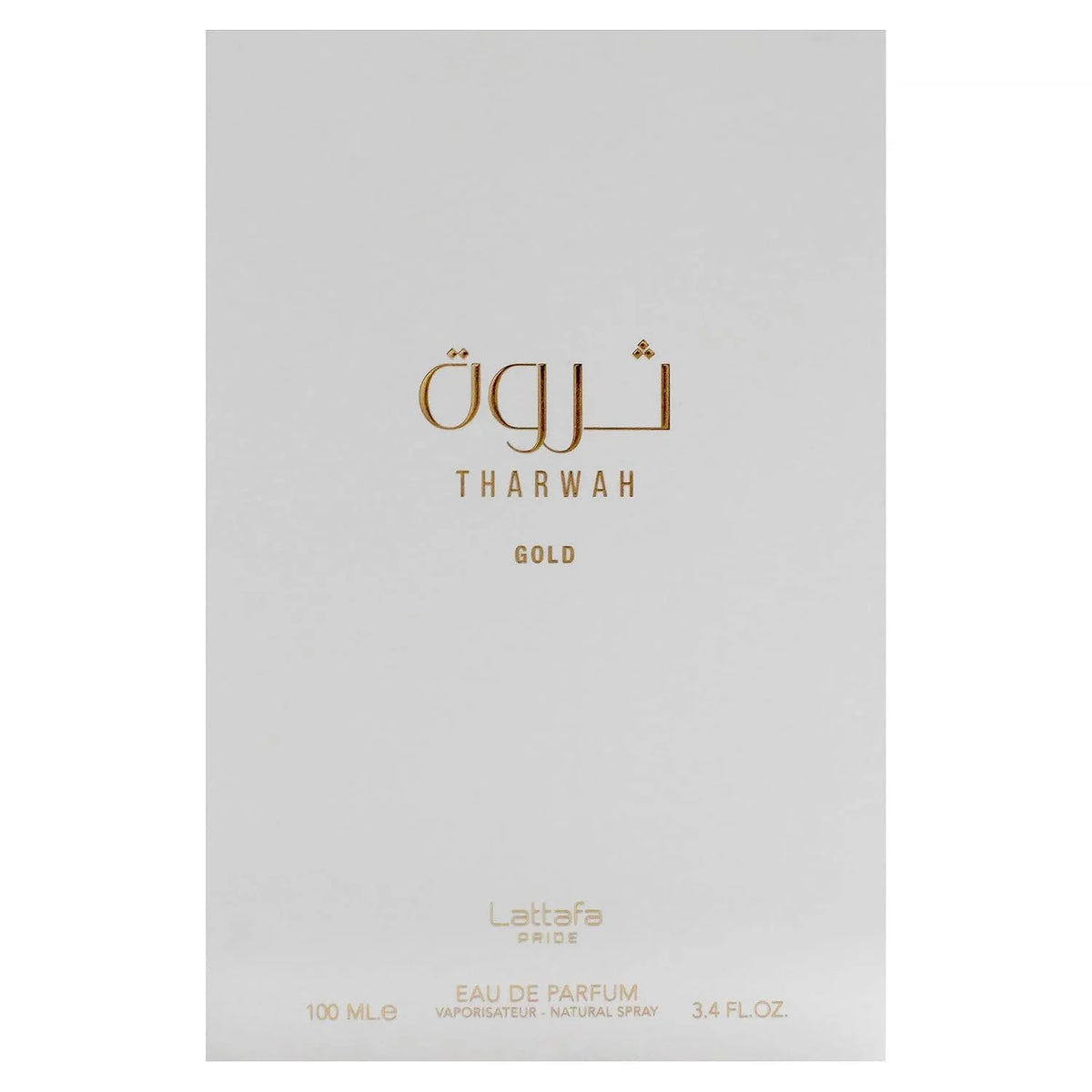 Lattafa Perfumes Tharwah Gold for Unisex Eau de Parfum Spray, 3.4 Ounce