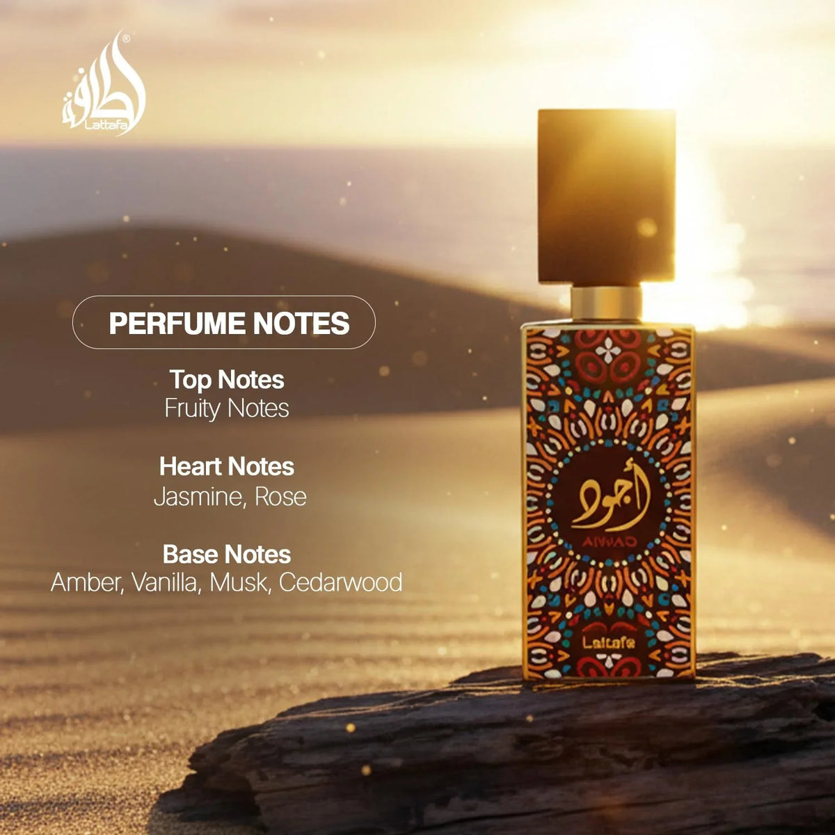 Lattafa Ajwad Eau De Parfum Spray for Unisex, 2.0 Ounce