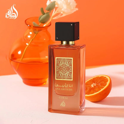 Lattafa Ana Abiyedh Coral for Unisex Eau de Parfum Spray, 2.0 Ounce / 60 ml